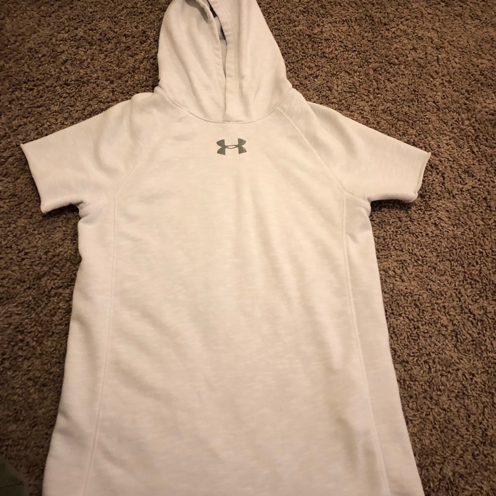 UA Short Sleeve Hoodie White